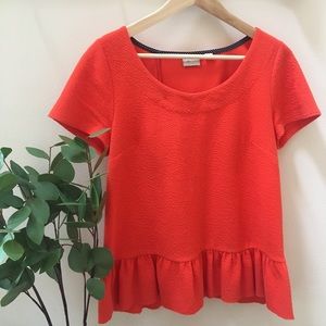 Anthropologie Postmark Peplum Ruffle Top